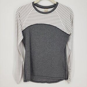 3/$25 Calia Rashguard Swim Top S Long Sleeve Striped Sun Protection Gray